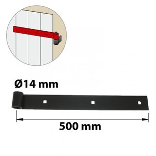 Afbat Penture bout carré acier Ø14 x L.500 mm
