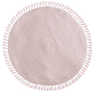 Tapis à franges enfant Douceur - Diam. 90 cm - Rose