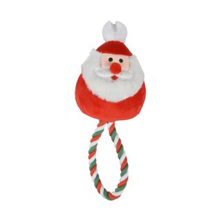 Eden Jouet peluche pere noel et corde pour chien