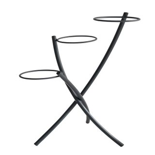 Porte plantes tube rond20 3 pots anthracite h. 77 pour pot 20 cm - acier époxy
