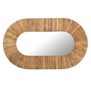 Miroir Mural Ovale en Bois  Curve  152cm Naturel