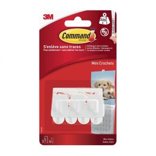 Command Bandes et mini crochets blancs 17066 3 crochets + 4 bandes