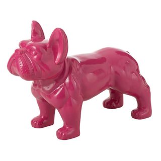 Statue Déco  Bulldog  88cm Fuchsia