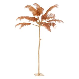 Arbre Déco en Métal  Plumes  190cm Or & Ocre