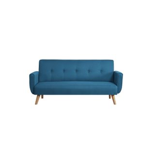 Canapé scandinave convertible 3 places en tissu bleu canard MALMO