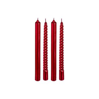 Lot de 4 Bougies Bâton  Colorama  48g Rouge