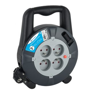 Electraline Enrouleur de câble électrique ménager avec terre L. 5 m ho5vvf 3g1.5