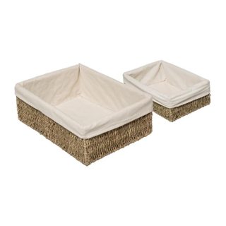 Lot de 2 Paniers en Roseau  Seagrass  32cm Naturel