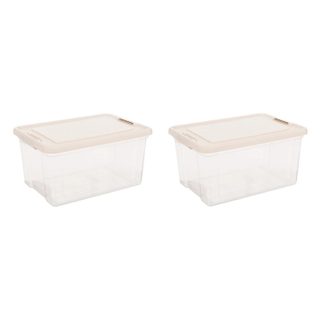 Lot de 2 Boîtes de Rangement  Tide'n  30L Transparent