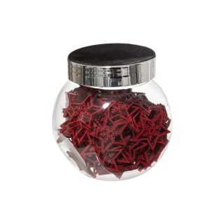 Lot de 100 Étoiles en Bois  Bocal  7cm Rouge