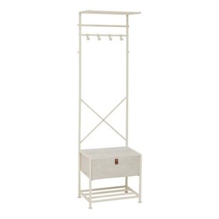 Vestiaire 4 patères avec tiroir TISSA - Beige