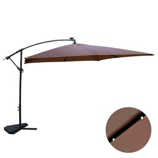 Parasol marron droit carré 3 x 3 m led SOLENZARA