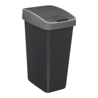 Poubelle de Cuisine  2 Ouvertures  25L Gris & Noir