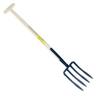 Fourche à bêcher à soie 4 dents spatulée manche béquille