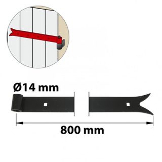 Afbat Penture bout queue de carpe acier Ø14 x L.800 mm droite