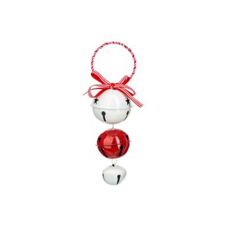 Sujet de Noël 3 Grelots  La Piste  18cm Rouge & Blanc