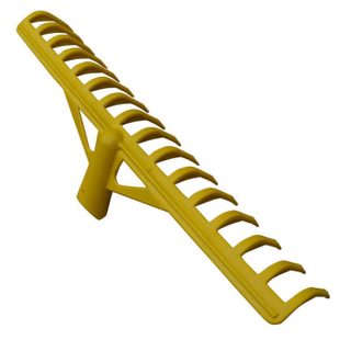 Râteau fibre jaune a bunker 16 dents courbes sans manche