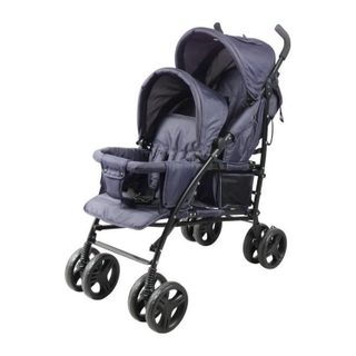 Poussette canne double BAMBISOL - 6-36 mois pour le siege avant (max 15 kg) et de 0-36 mois (max 15 kg) pour le siege arriere