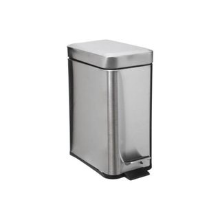 Poubelle de Salle de Bain Inox  Rectangle  5L Argent