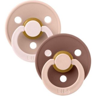 Sucette bébé - BIBS Studio Colour - Ronde - T2 - Caoutchouc naturel - Woodchuck Mix - Pack de 2