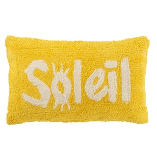 Coussin Déco Tufté Soleil  Polly  30x50cm Jaune