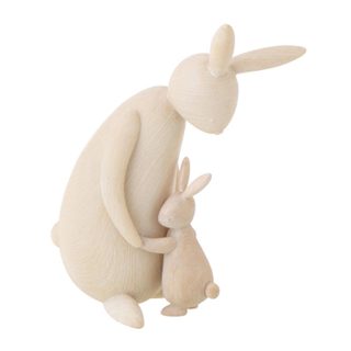 Statuette Déco Lapins  Câlin  25cm Naturel