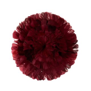 Boule Déco  Plumes  40cm Bordeaux
