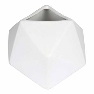 Vase Déco en Céramique  Geometrik  19cm Blanc