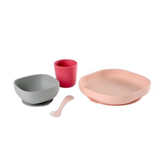 Beaba 4-Piece Silicone Dinner Set service de table Pebble 4m+