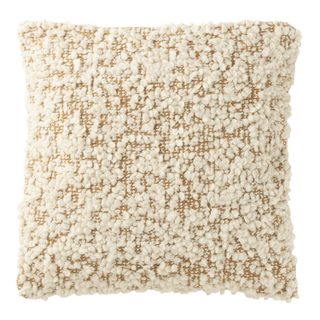 Coussin Bouclette  Elvia  45x45cm Camel & Crème