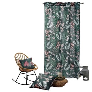 Rideau a oeillets jardin d'interieur kaki