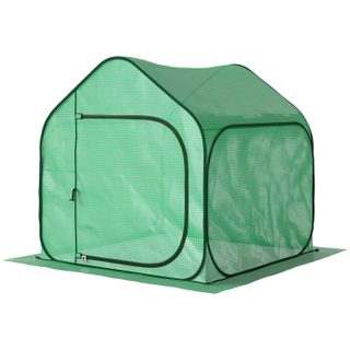 Outsunny Mini serre de jardin pop up - porte zippée - dim. 150 x 148 x 148 cm - acier PE
