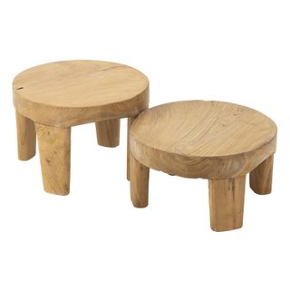 Lot de 2 Tables Basses  Tek  50cm Naturel
