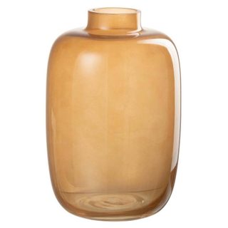 Vase Rond Design en Verre  Rita  22cm Orange