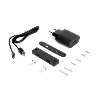 Connecteur USB A+C Linky (81x12mm) -  5V DC 2A (10W) -  Plastique noir -  Plastique