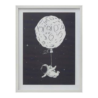 Toile Imprimée  Espace  31x41cm Bleu & Blanc