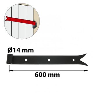 Afbat Penture bout queue de carpe acier Ø14 x L.600 mm droite