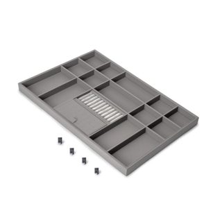 Tiroir organisateur pour placards et commodes Quartz -  640 (M80) -  Eco-pelle et bois -  Titane