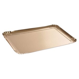 Lot de 3 Plateaux en Carton  Rectangle  28x42cm Or
