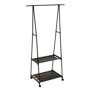 Portant à Vêtements Avec 2 Étagères  Intissa  156cm Noir