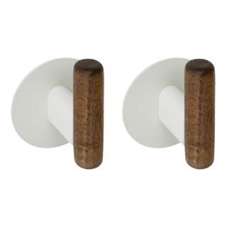 Lot de 2 Patères Adhésives  Cassie  8cm Beige