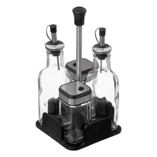 Ensemble 5 Pièces  Huile Vinaigre & Sel Poivre  23cm Noir