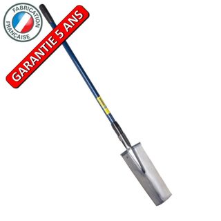 Louchet poli pépiniériste à bague 36 cm manche composite incassable en fibre de verre