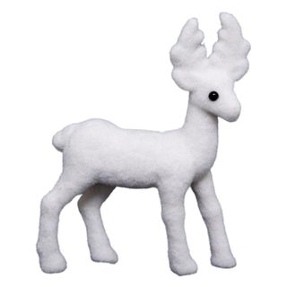 Statuette Déco  Renne Debout  22cm Blanc
