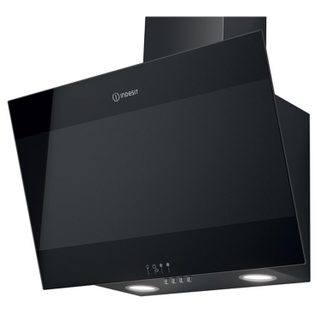 Indesit Hotte décorative 60 cm noir et verre IHVP66LMK