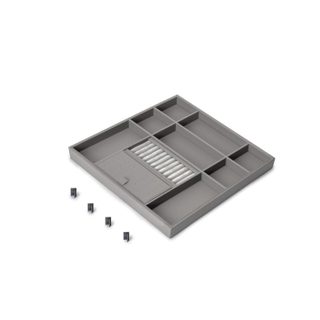 Tiroir organisateur pour placards et commodes Quartz -  440 (M60) -  Eco-pelle et bois -  Titane
