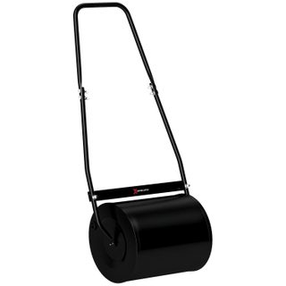 Rouleau à gazon jardin en acier avec poignée dim. 50L x 32l x 108H cm lestage max. 30 L noir