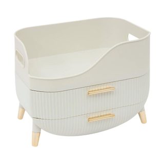Organiseur 2 Tiroirs  Alba  26cm Beige