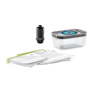 Bosch Kit pour mise sous vide - MSEV6FS1 - Boîte sous vide avec bac 1 L - 3 sacs de 1,2 L + 3 sacs de congélation (3,8 L)