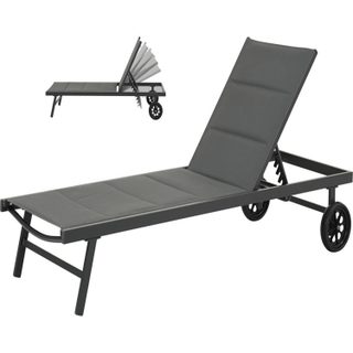 Habitat et Jardin Bain de soleil textilène matelassé et aluminium Bella - Phoenix